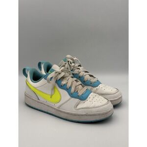Nike Court Borough Low White Teal Volt Sneakers Youth 5.5Y Womens 7 Preowned